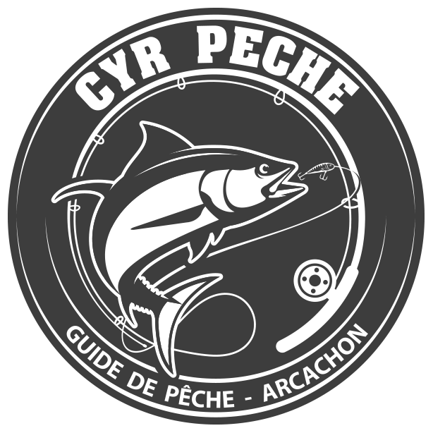 logo cyr peche guide de peche pour sortie peche sur arcachon et cap ferret